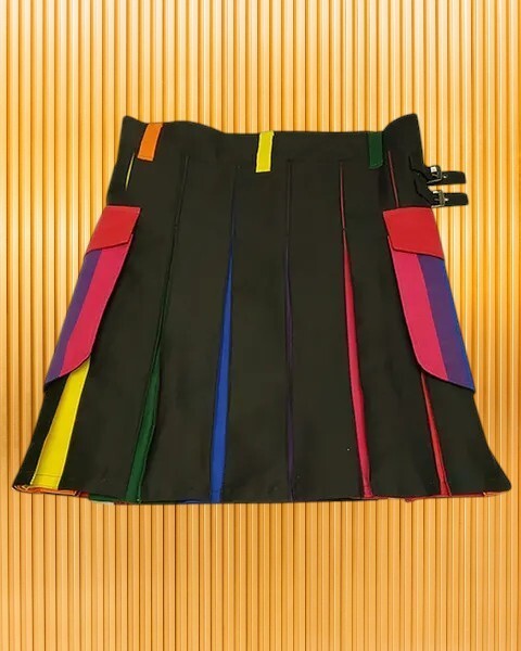 New Scottish Fashion Utility Gay Pride Kilt For Men 100% Cotton Fast Shipping