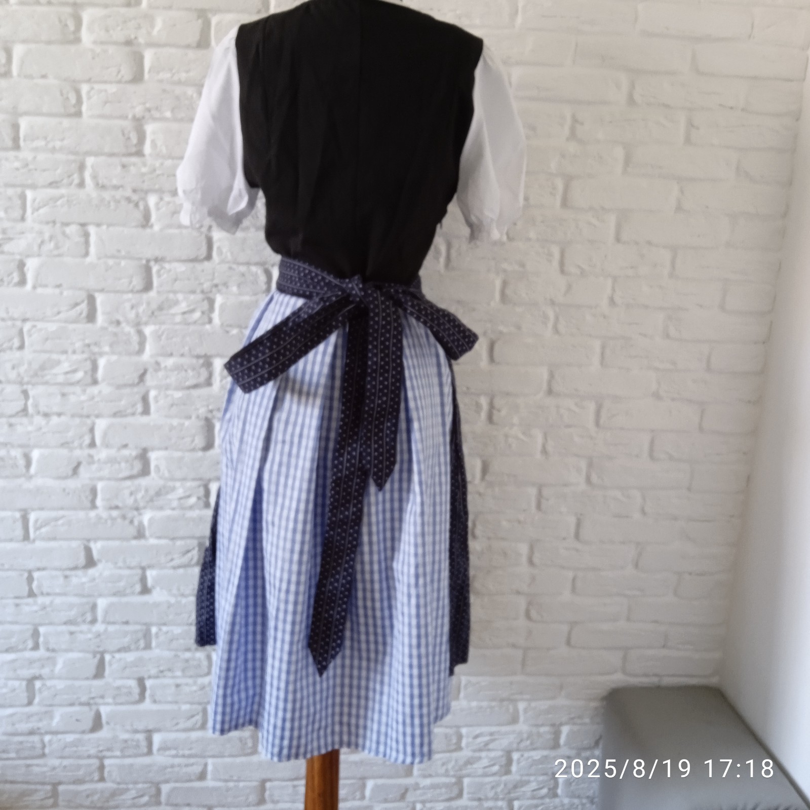 TYROL OKTOBERFEST DIRNDL WOMENS ONE PIECE MULTI-COLORED CHECKED DRESS SIZE L