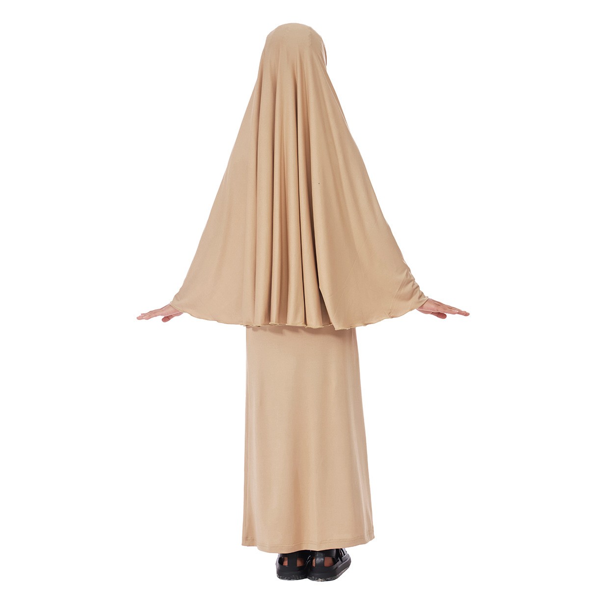 Kids Girls Prayer Long Sleeve Maxi Dress Abaya Blouse Top Robe Kaftan 2Piece Set