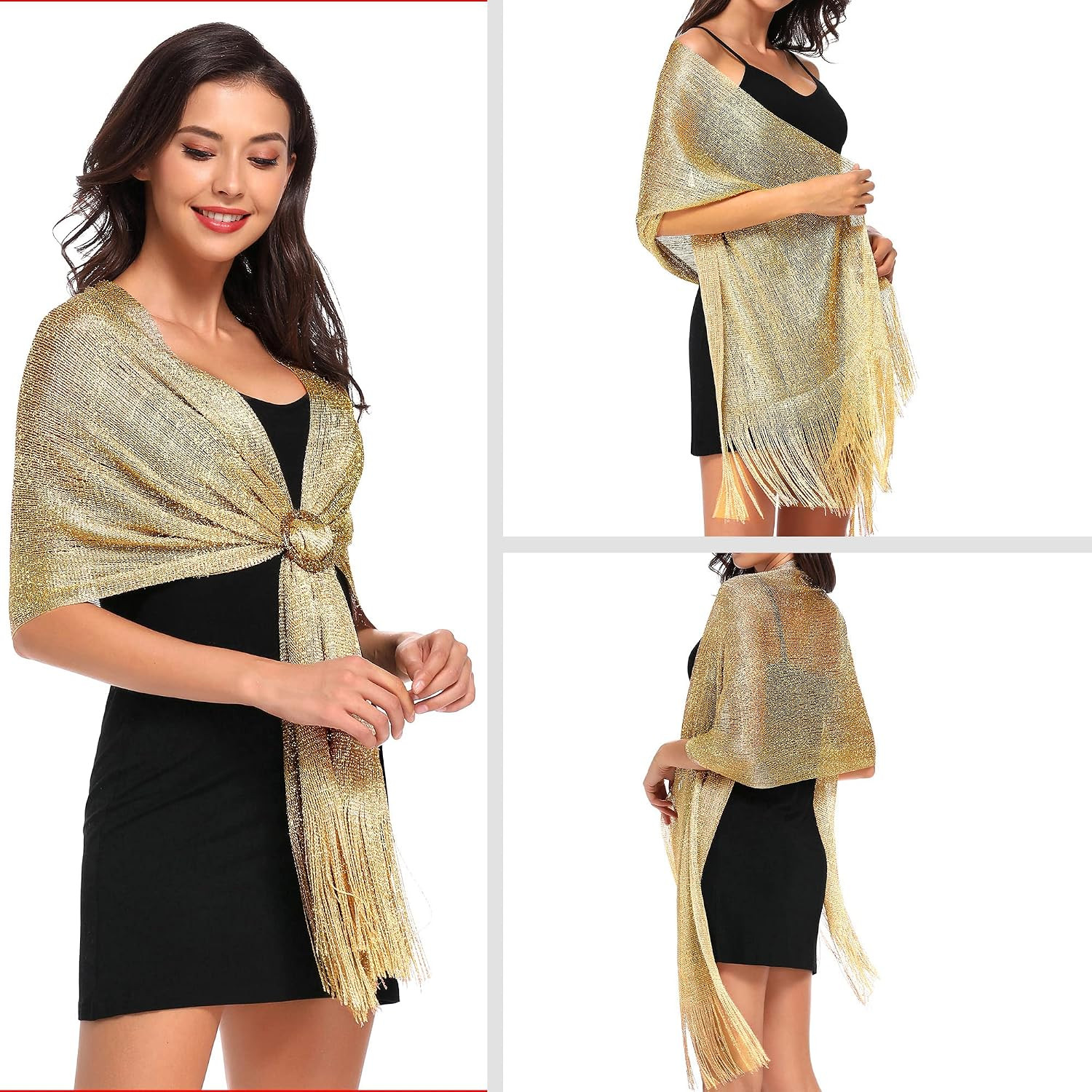 Sparkling Metallic Shawls and Wraps for Evening Party/Wedding/Formal Dresses (Wi