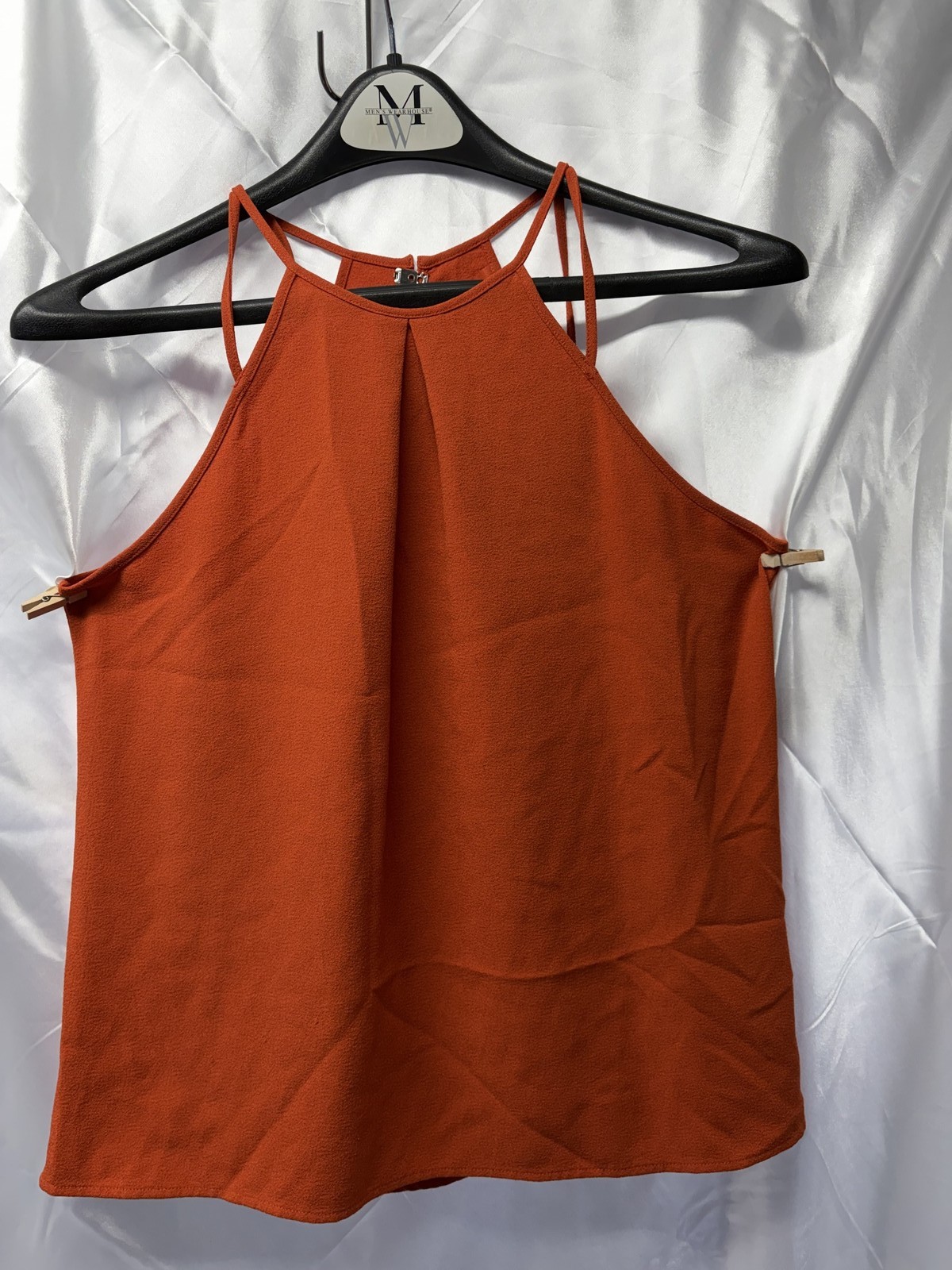 H&M Women’s Orange Halter Neck Tank Top – Size 6 – Keyhole Back. H1