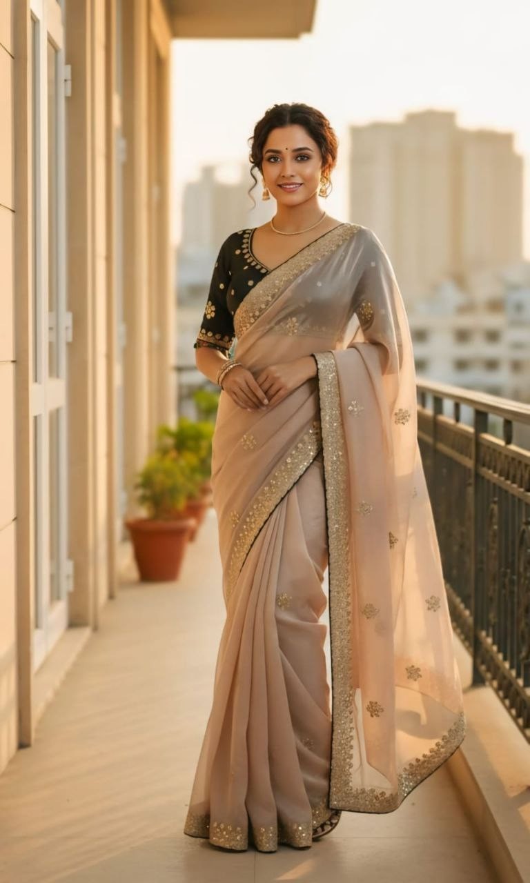 Presenting New Heavy ReadyMade Blouse Silk Saree With For Party Wear Indian