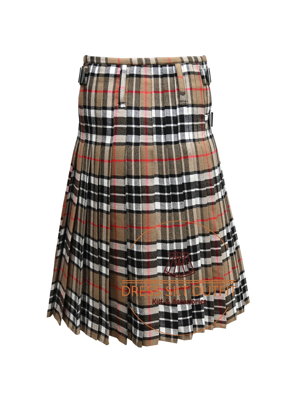 Scottish Traditional camel Thomson tartan 8 Yard Kilt For Men’s Custom Size