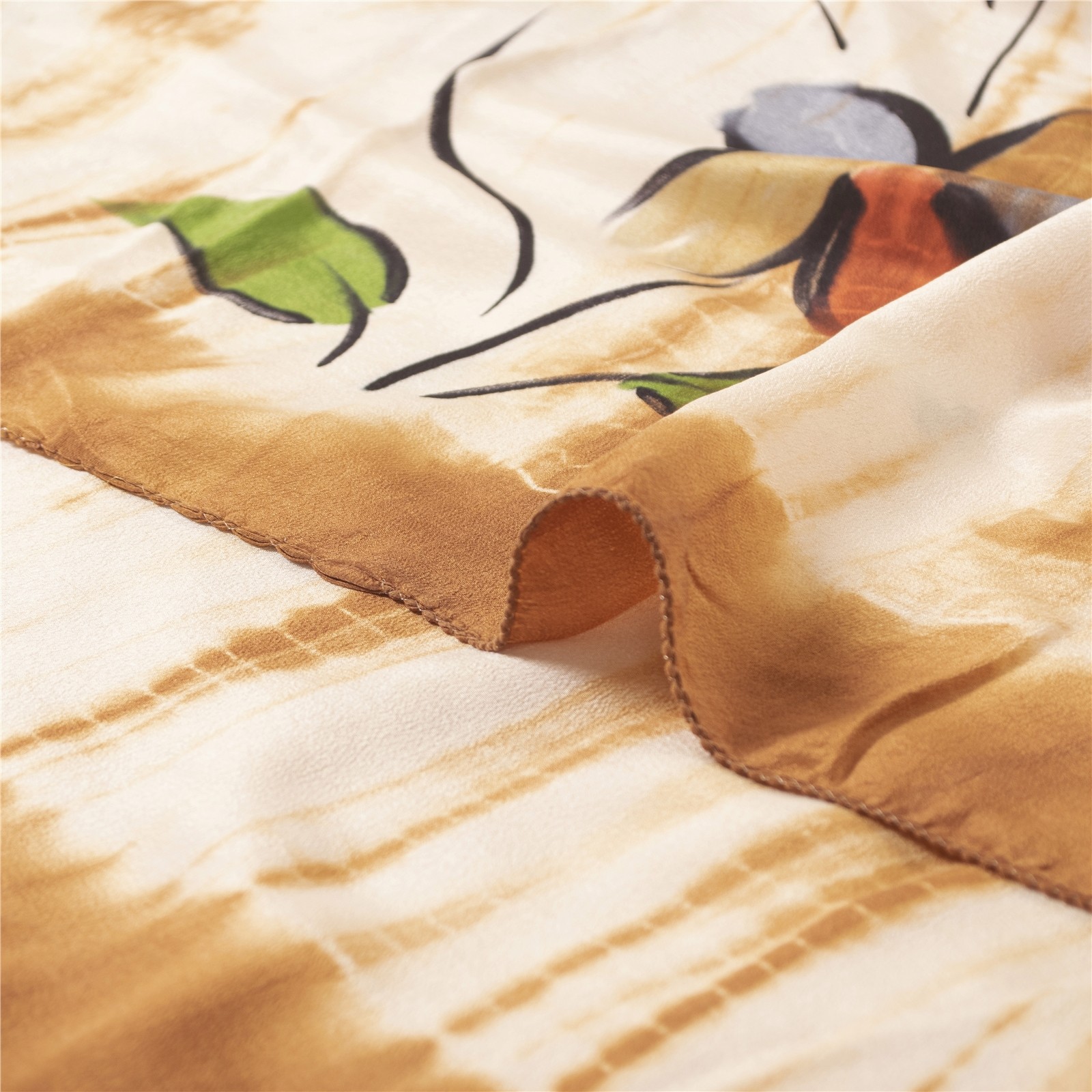 Sanskriti Vintage Saree Multicolor Pure Crepe Hand-Paint-Tie-Dye Sari 6YD Fabric