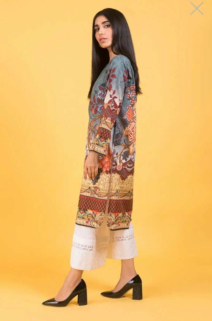 NWT GUL AHMED Summer Lawn Kurti XS Pakistani Designer Indian SAFINAZ KHAADI