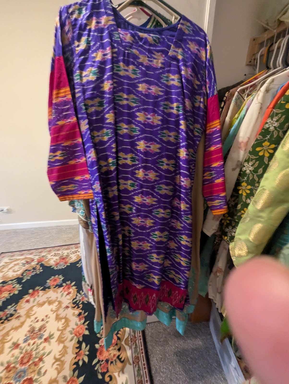 Pakistani 8 Suits Dresses Beautiful Long Kurta Shalwaar Dupatta Sz 44 .