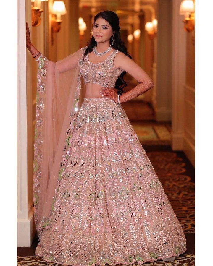 Designer Bridal Lehenga Choli Mirror Embroidery pakistani lehnga bollywood