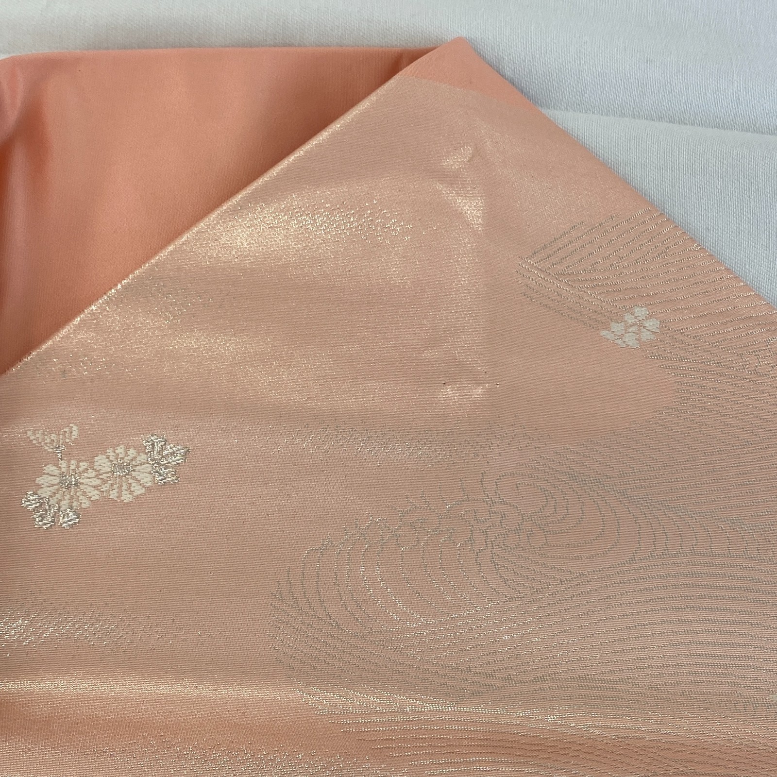 Japanese Vintage Kimono Nagoya Obi Silk Pink Traditional Embroidery 139x 11in