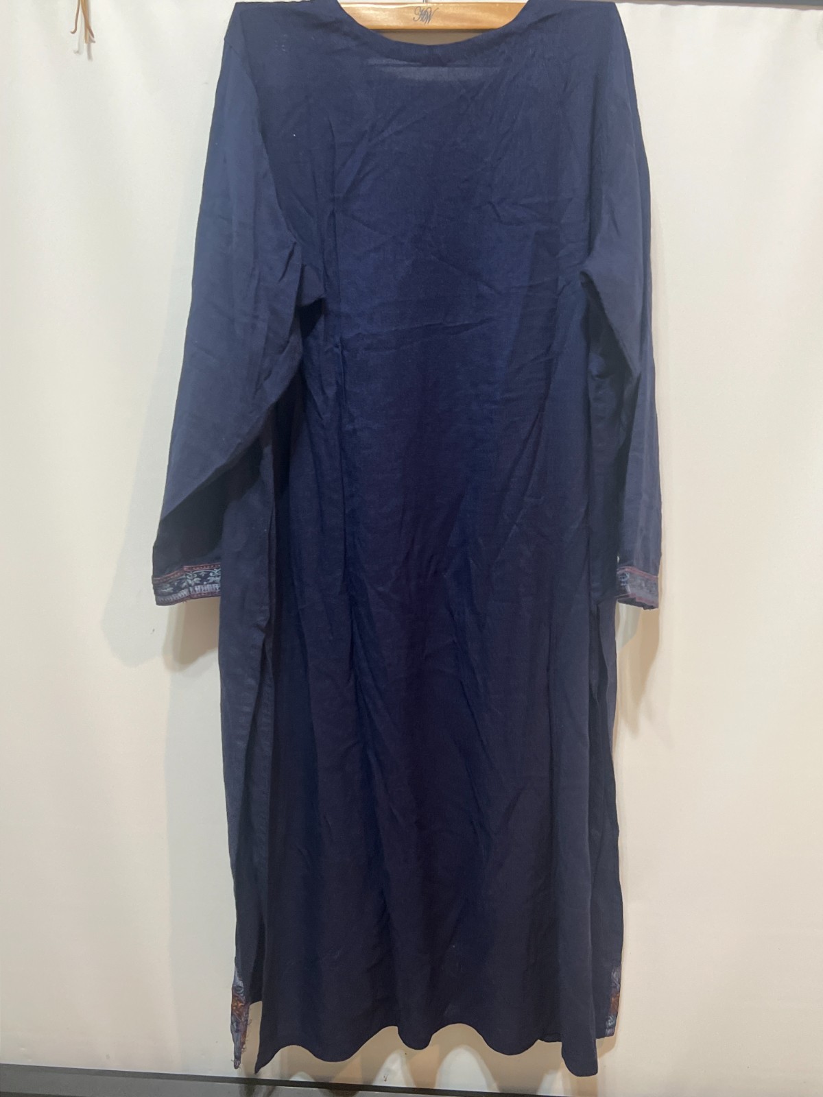 Embroidered Navy Blue Kurta Tunic Dress Size Unknown Pit to Pit 23