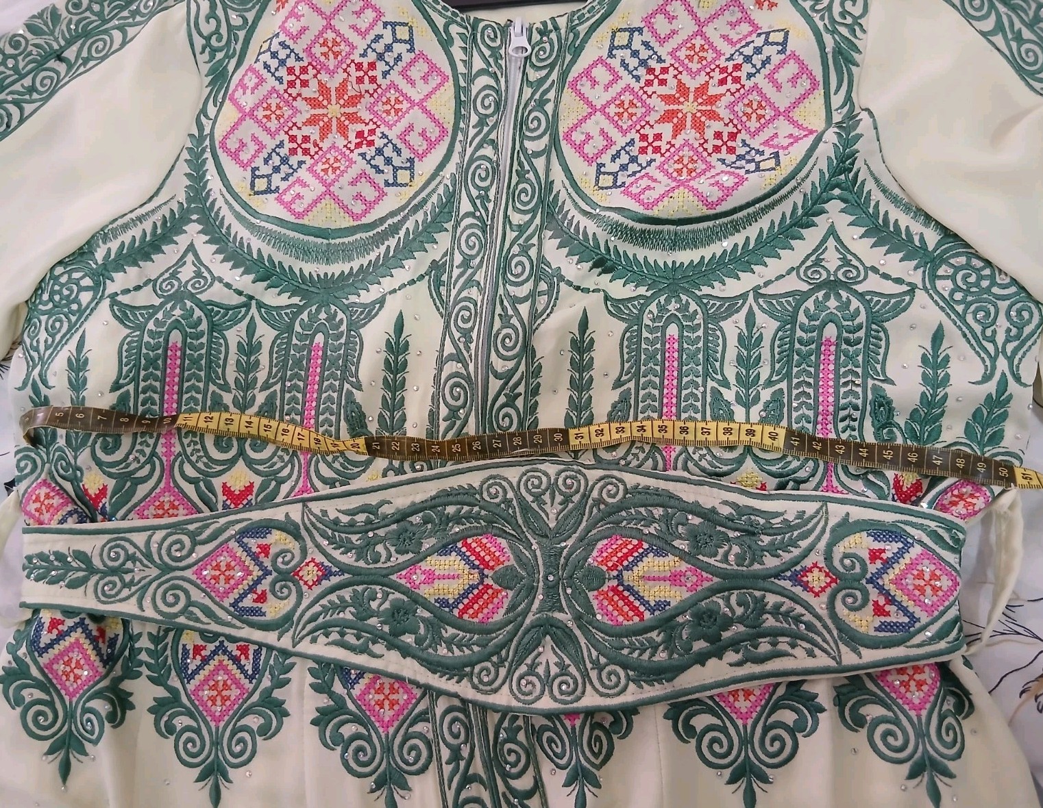 Traditional Palestinian Thobe Embroidered Dress Jordanian Caftan Henna Wedding