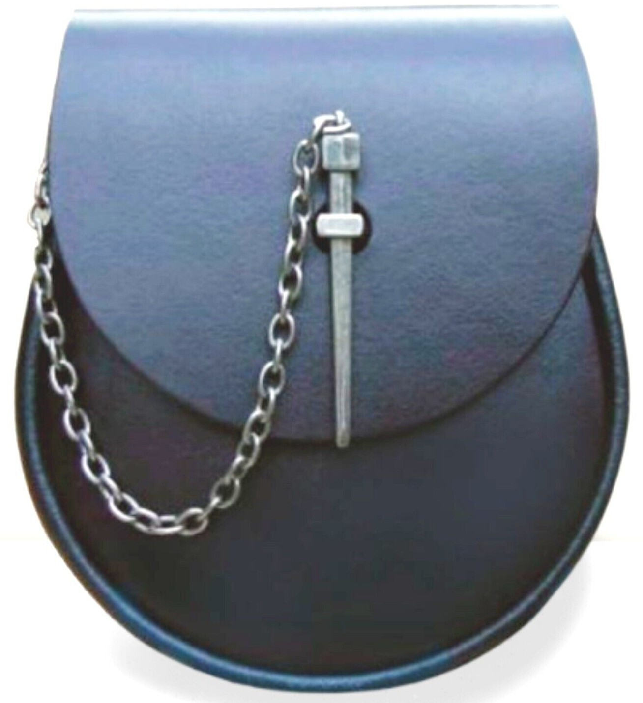 Grand-REAL LEATHER SPORRAN:Top Grade Leather-Dashing Drop Pin Lock Closure