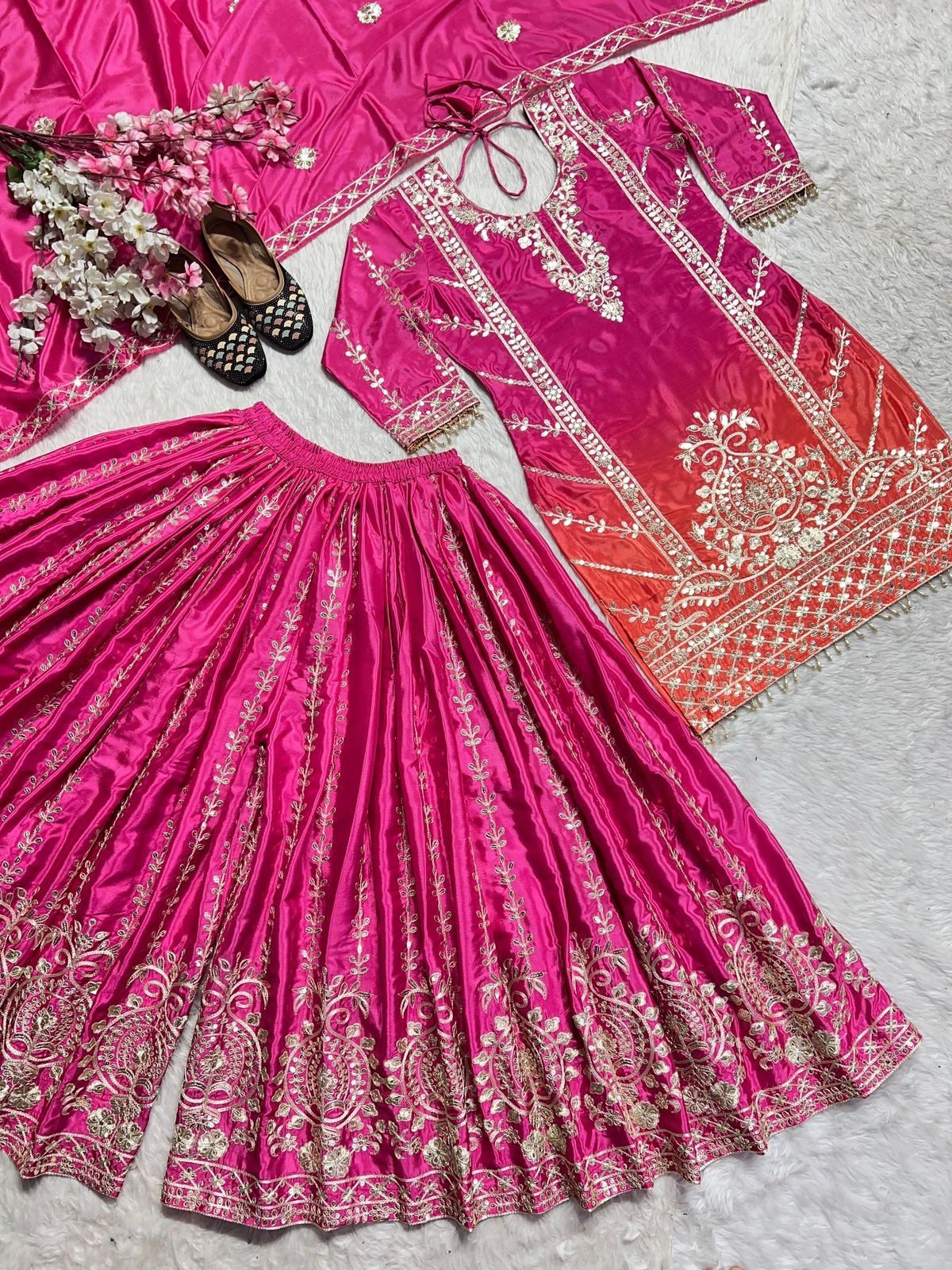 Designer Indian Pakistani top plazzo Bollywood Dress Party Wear Suit wedding
