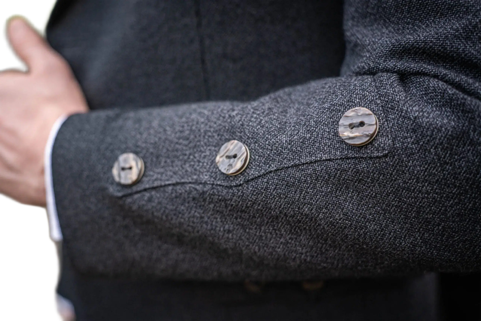 Scottish charcoal grey jacket tweed wool Argyle jacket kilt jacket