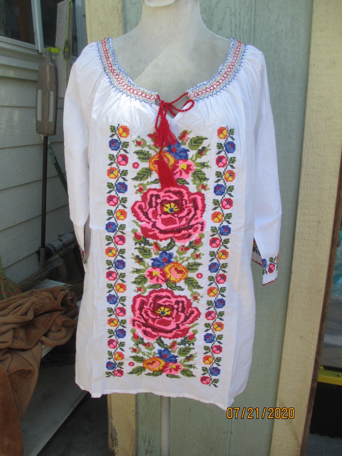 Beautiful Eemboriyde Rayon Top- Kurta Tunic Plus size 3X 48