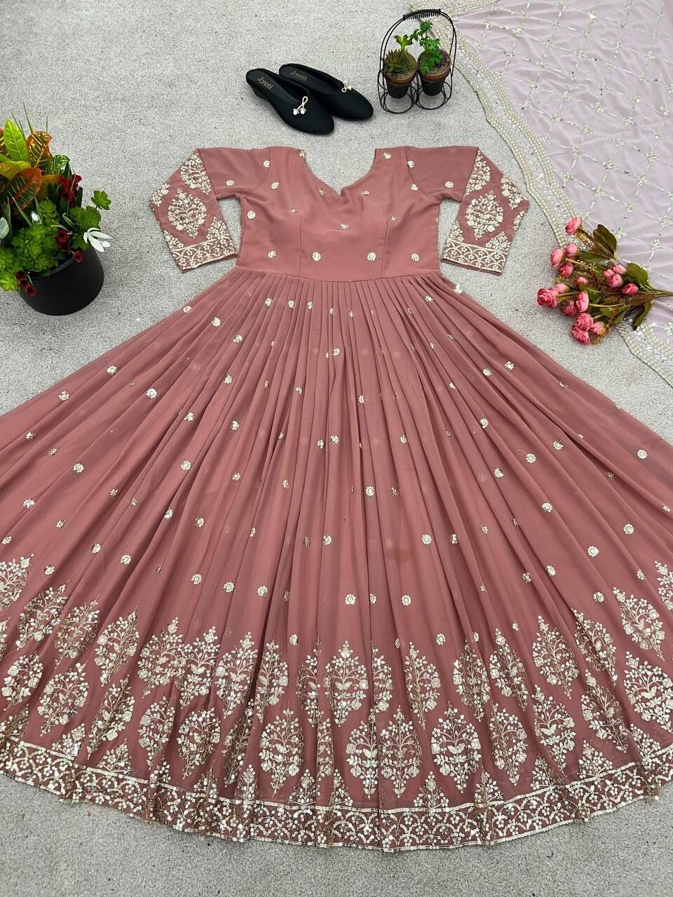 Anarkali Gown Pakistani Salwar Kameez Ready made Indian Wedding Party Bollywood