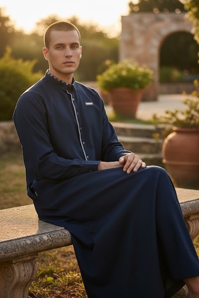 Lawung Al Ameer Mens Eid Thobe Jubba 2026 Luxury Premium Dishdasha AA2642 Blue