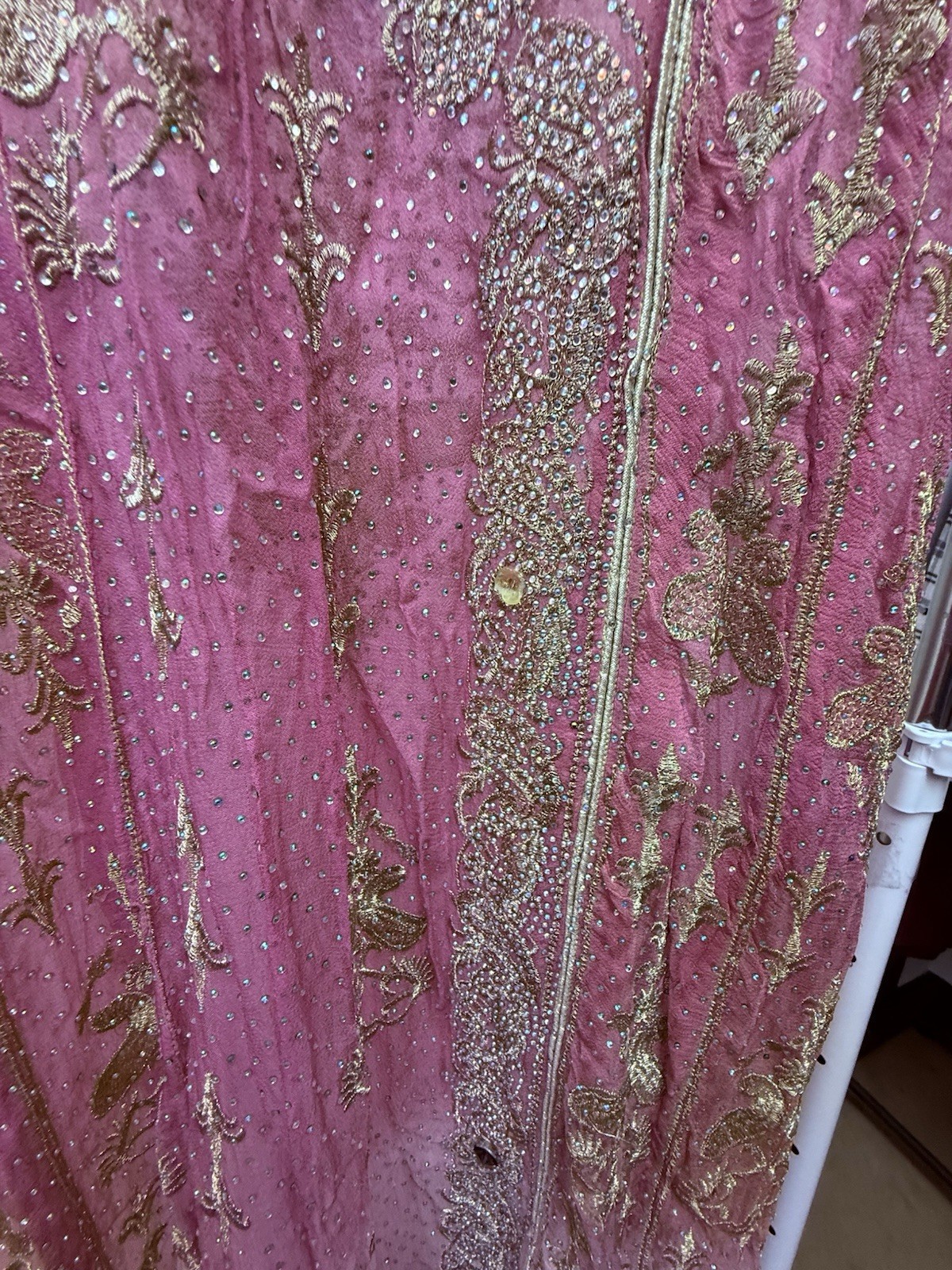 Pakistani Party Wear Dress Pink Unlined Anarkali Womens