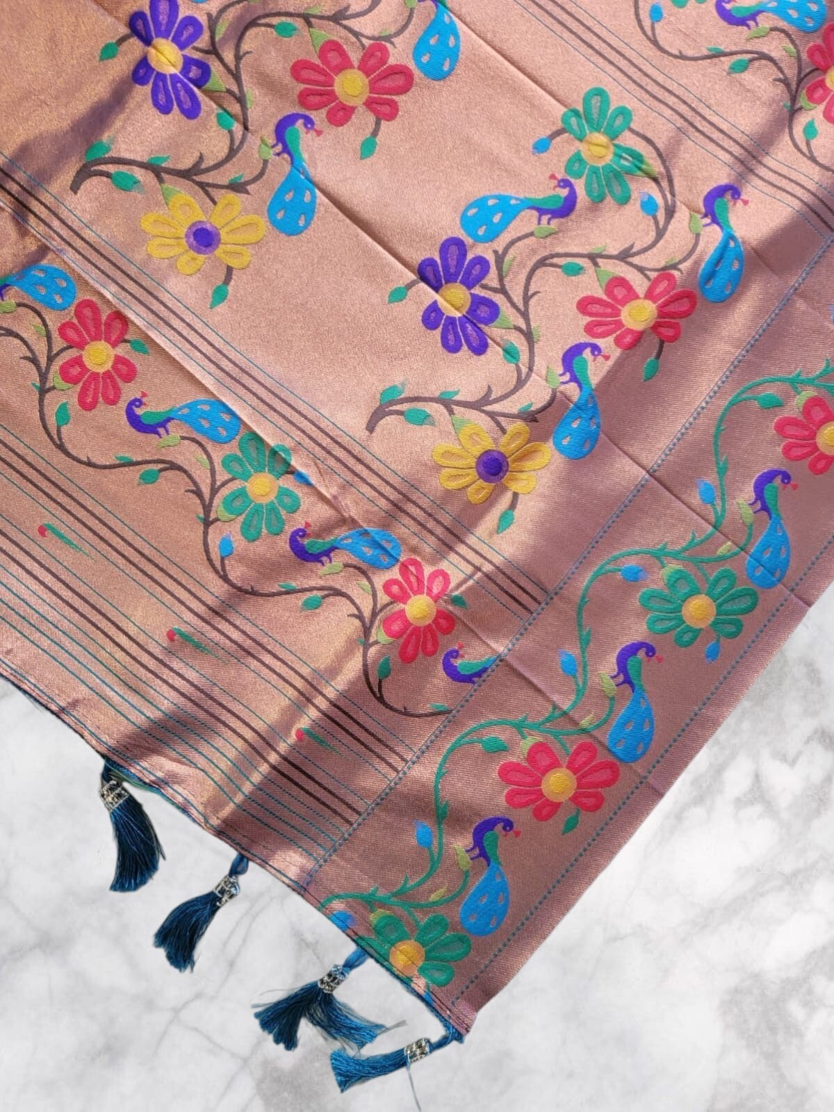 Soft Beautiful Paithani Silk Saree,Meenakari Weaving Saree,Traditional Saree