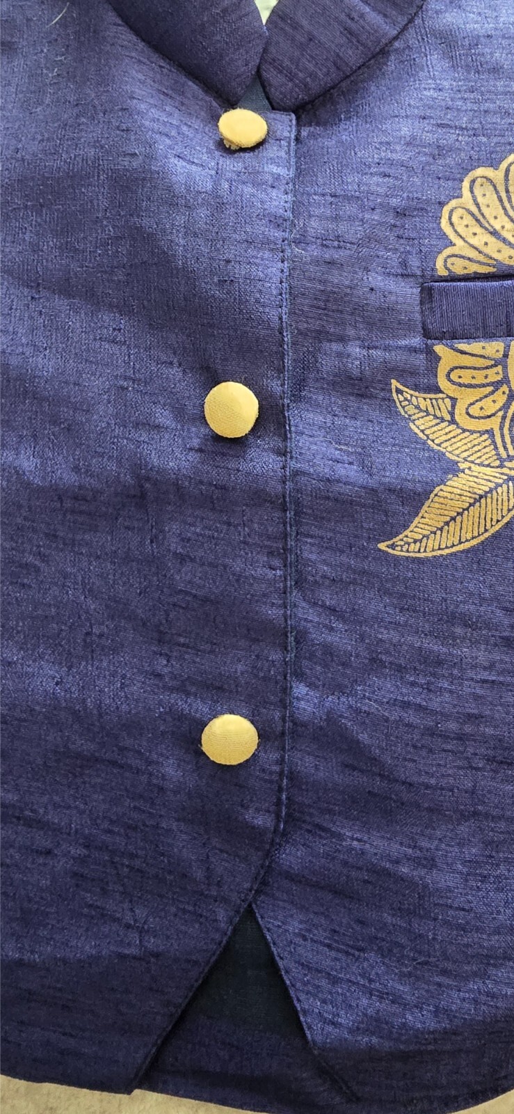 Boys Silk JTN Kurta, Blue, Size 6-9 Months, Baby, 100% Silk