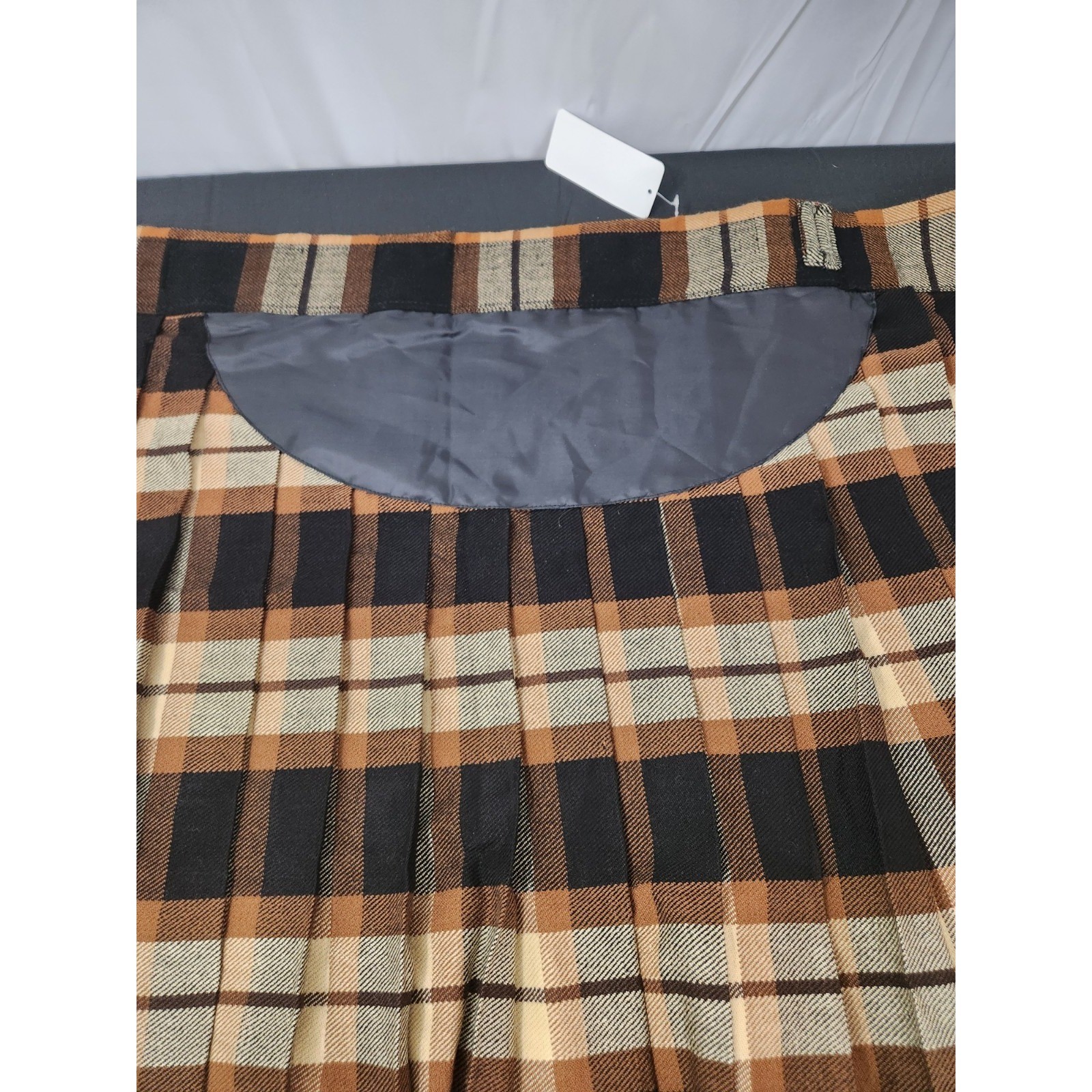 Celtic Pro Brown Tan Tartan Plaid Acrylic Kilt Mens Size 42 New With Tags