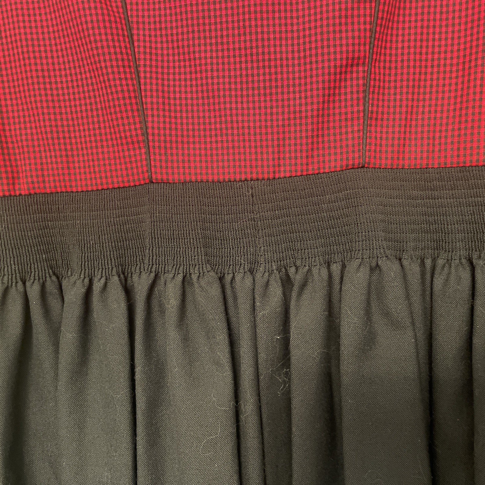 VTG 60s Isola Austrian Dirndl TrachtenCouture BlackFlare/ ElasticPockets Sz42