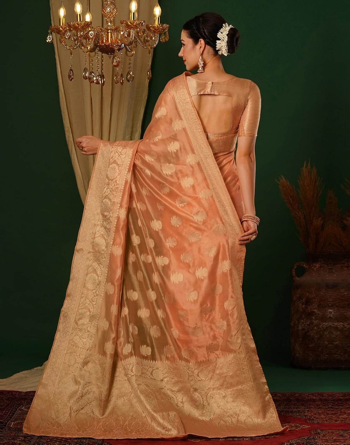 Women’s Banarasi Soft Silk Saree Pure Silk With Unstitched Blouse Piece
