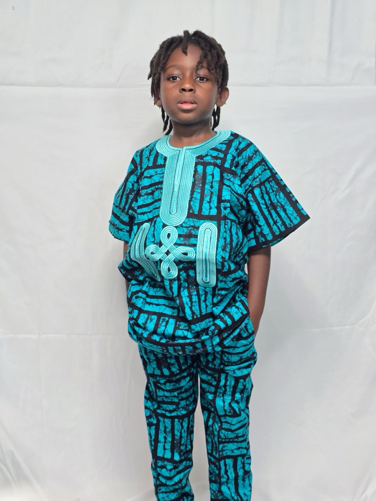 Boys African Ankara Print Dashiki Top Tunic and Pants Set See Measurements