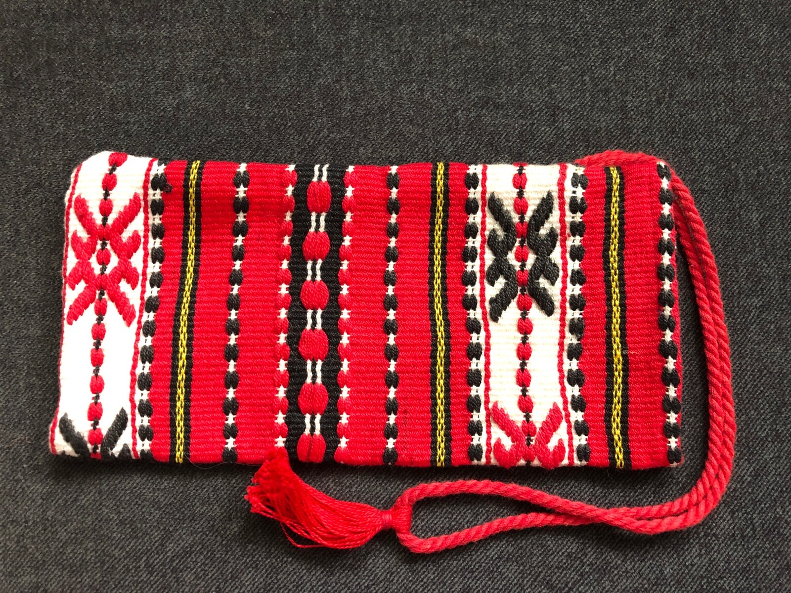 Gorgeous ROMANIAN Draw String Bag HAND MADE Canvas Stitched Embroidered COLORS 2