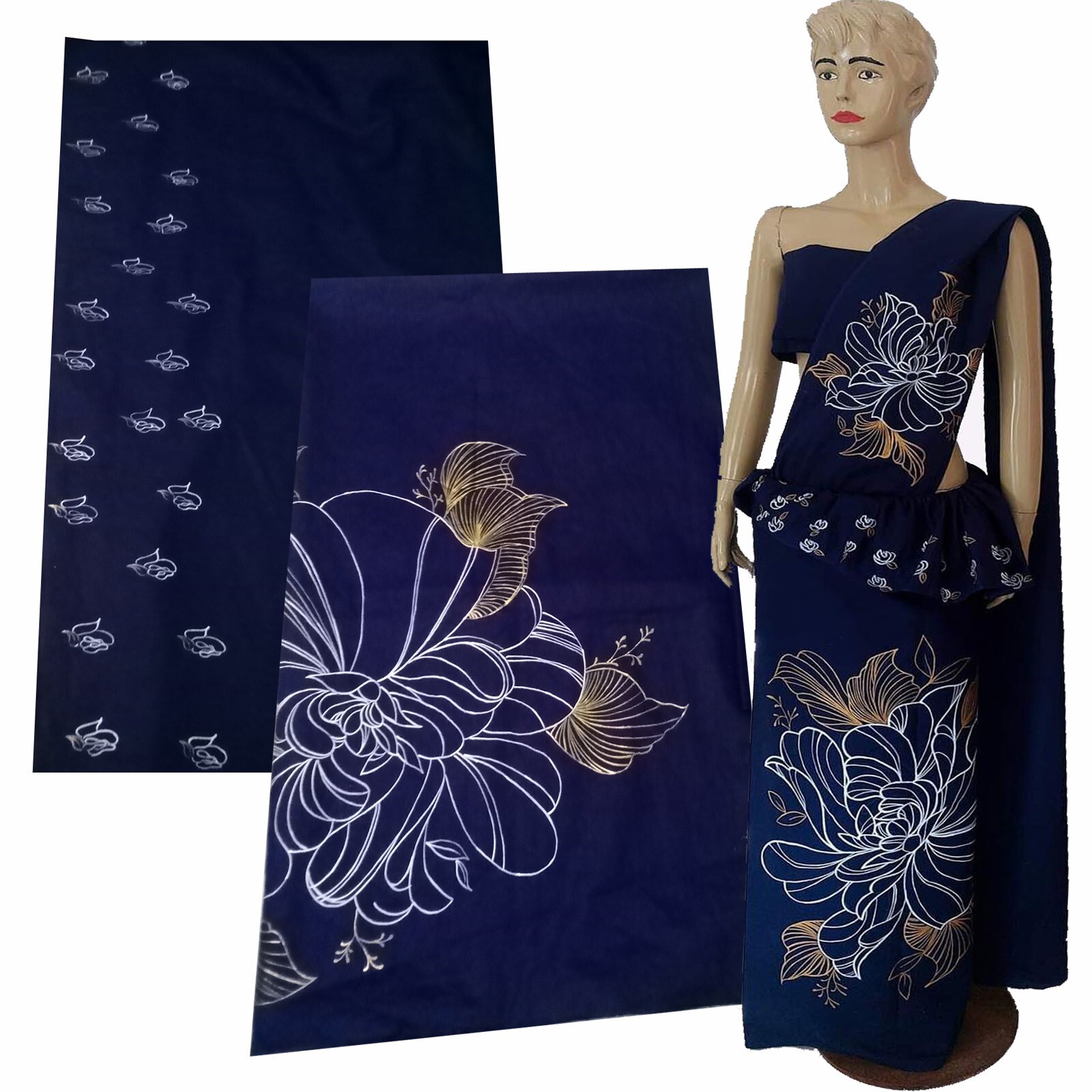 Sri Lankan Hand Painted Branded Quality Saree Osari with Jacket Piece Cotton