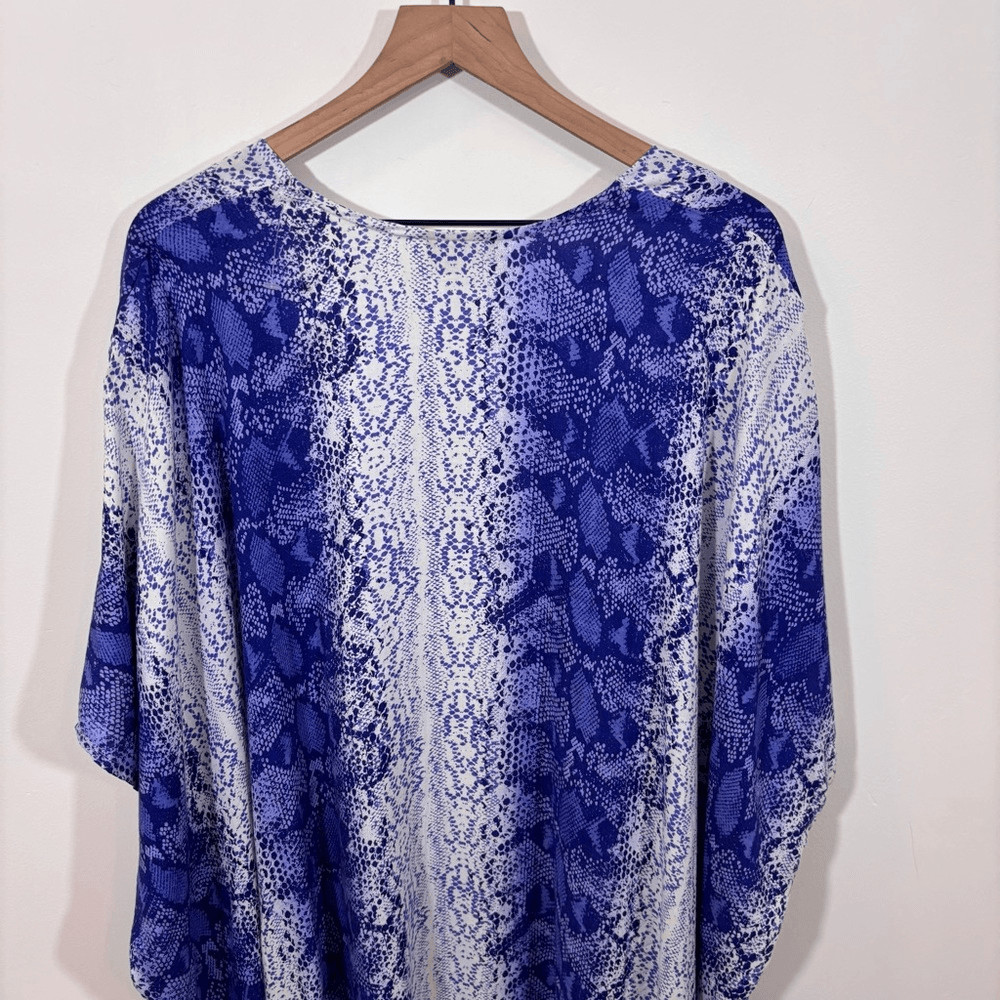 Angie Blue snake print open from short sleeve cardigan kimono