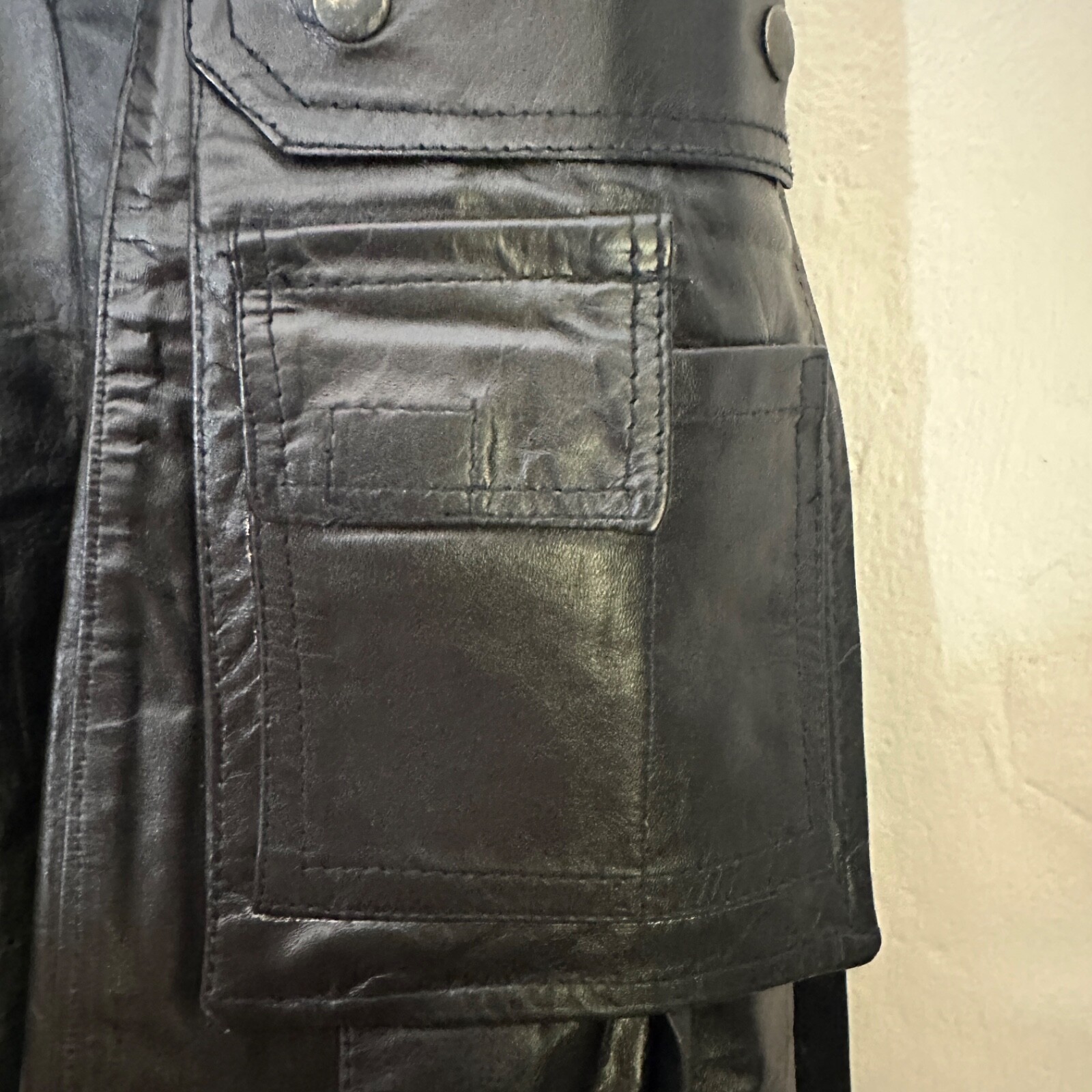 Leather Kilt High end handcrafted in US 40″ waist 23″ drop hem to waist Buckles