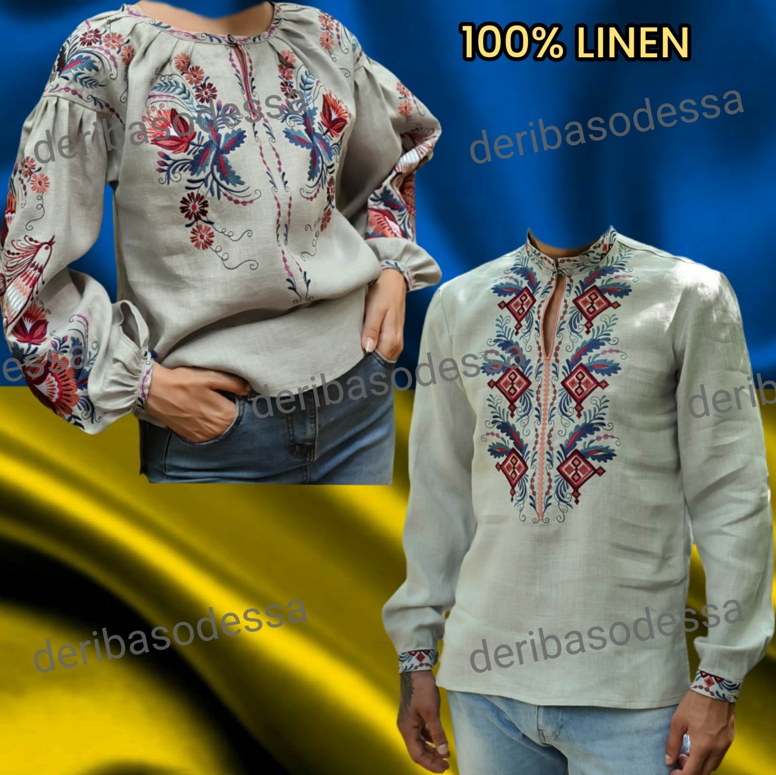 Traditional Ukrainian embroidered blouse,shirtVyshyvanka S,M,L,XL-4XL Linen 100%