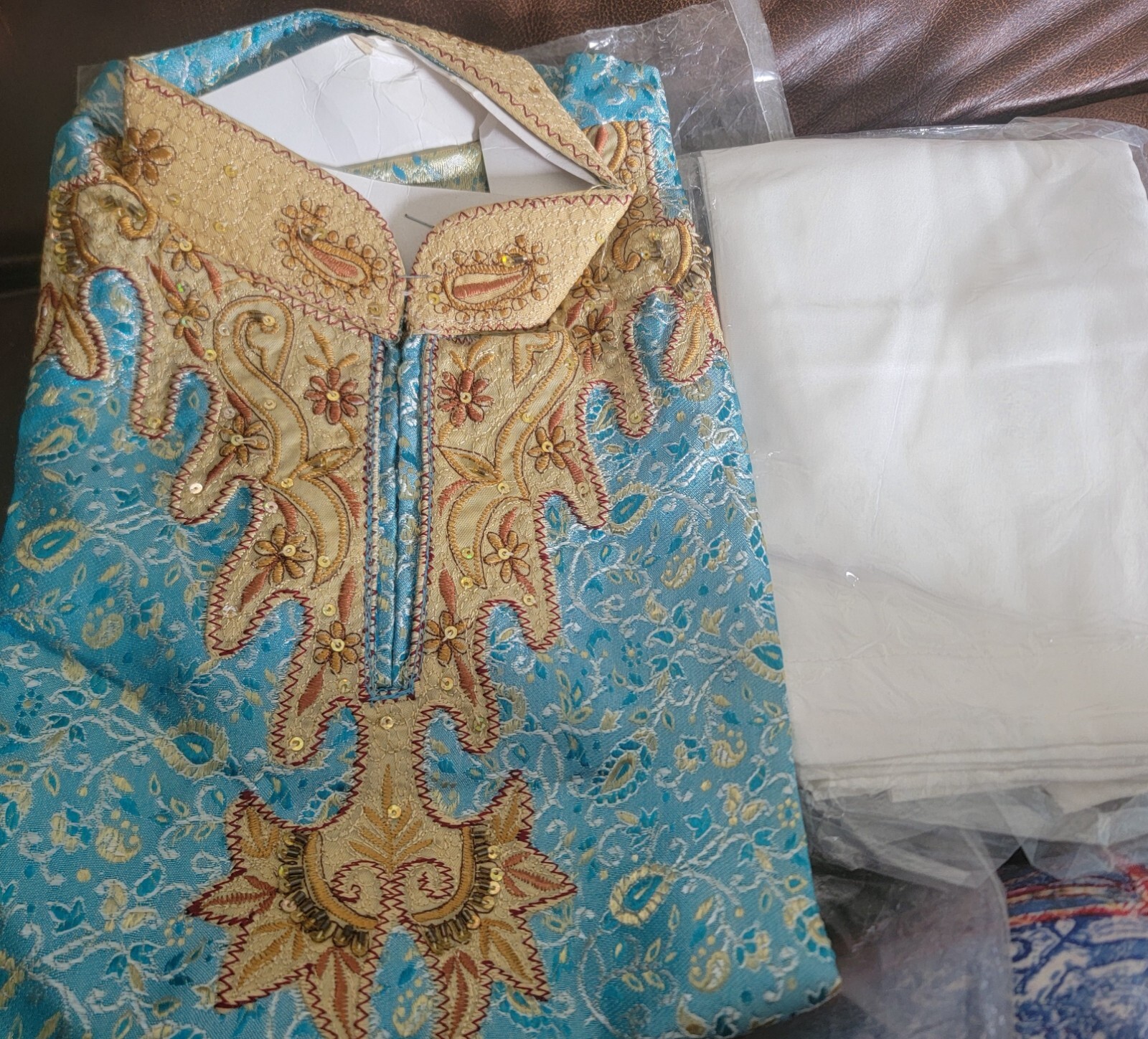 Blue Indian Traditional Boys kurta Pajama Set Age 1,2,3, 4,5