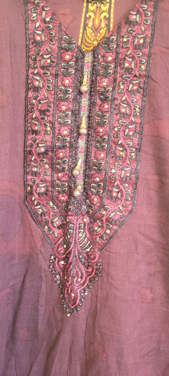Pakistani Ethnic 3 Piece By Malik Garments Maroon XL casual/Party Wear Stiched
