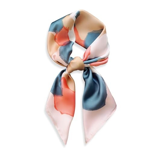 Head Scarf for Women Hair 27” Square Satin Silk Feeling E28#. Magic Dot