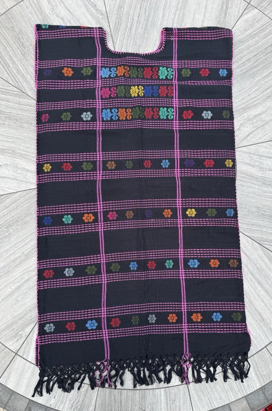 Hand Woven Amuzgo Huipil Knee Dress. Guerrero, Mexico. Rare. Multicolor