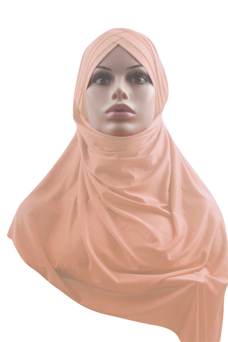 Jersey Hijab criss cross Turban pull on ready made Abaya Scarf instant