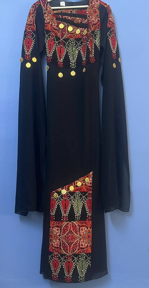 Traditional Palestinian Jordanian Tatreez Embroidered Thobe Dress Handmade