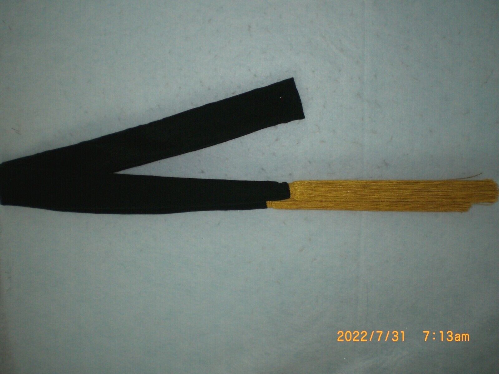 Gourd Dance Sash Green with 14″ Gold Fringe