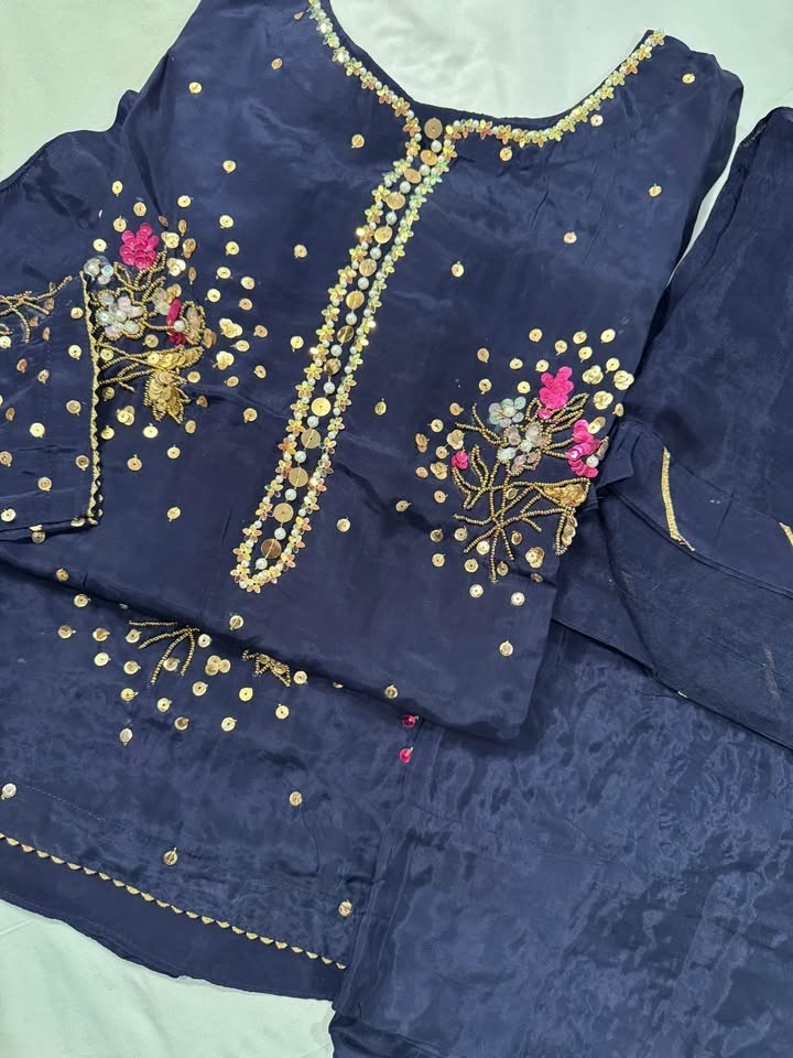 New 3pcs silk MUSE inspired Pakistani, Indian formal dress L46