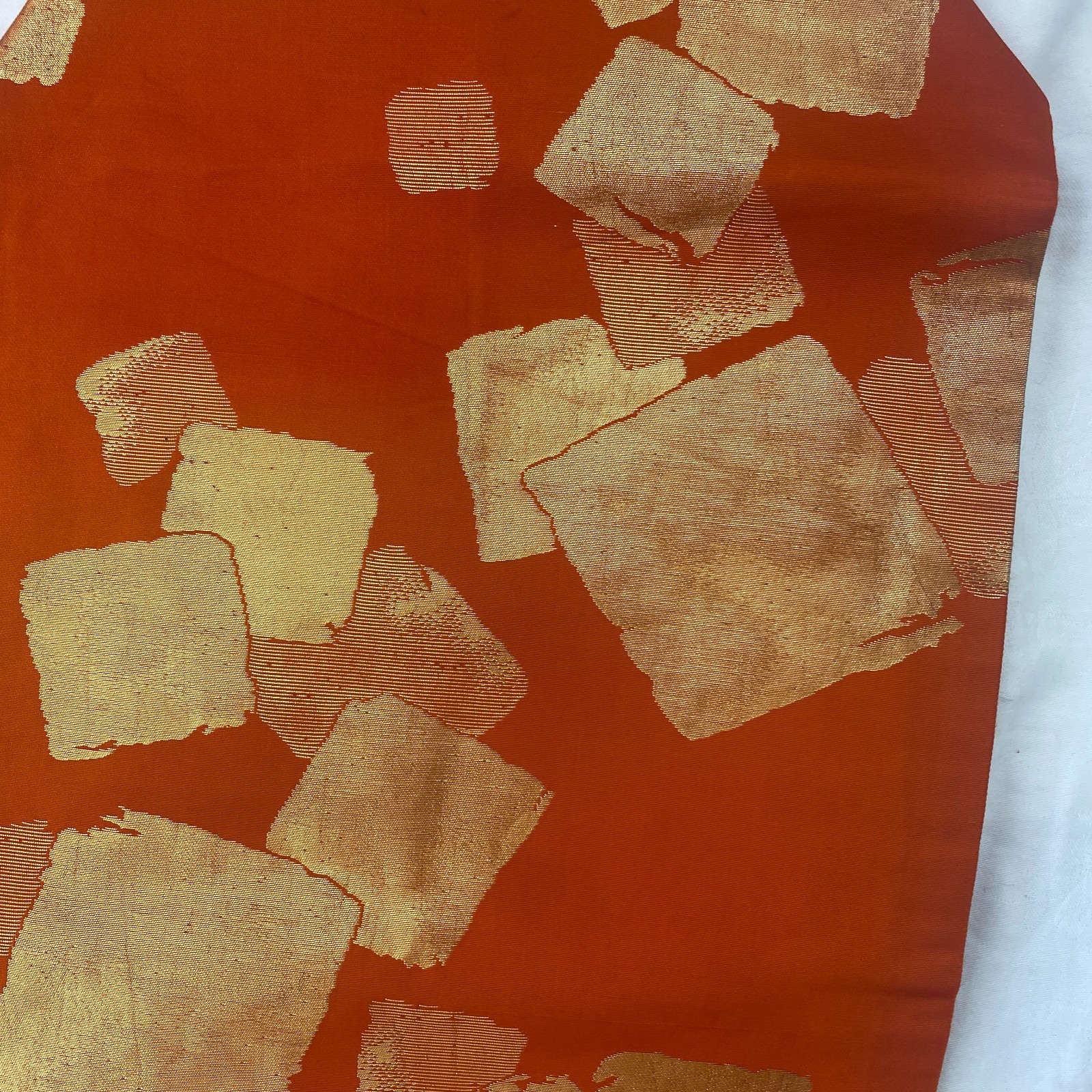 Japanese Vintage Kimono Nagoya Obi Silk Orange Traditional Authentic 131x 12 in
