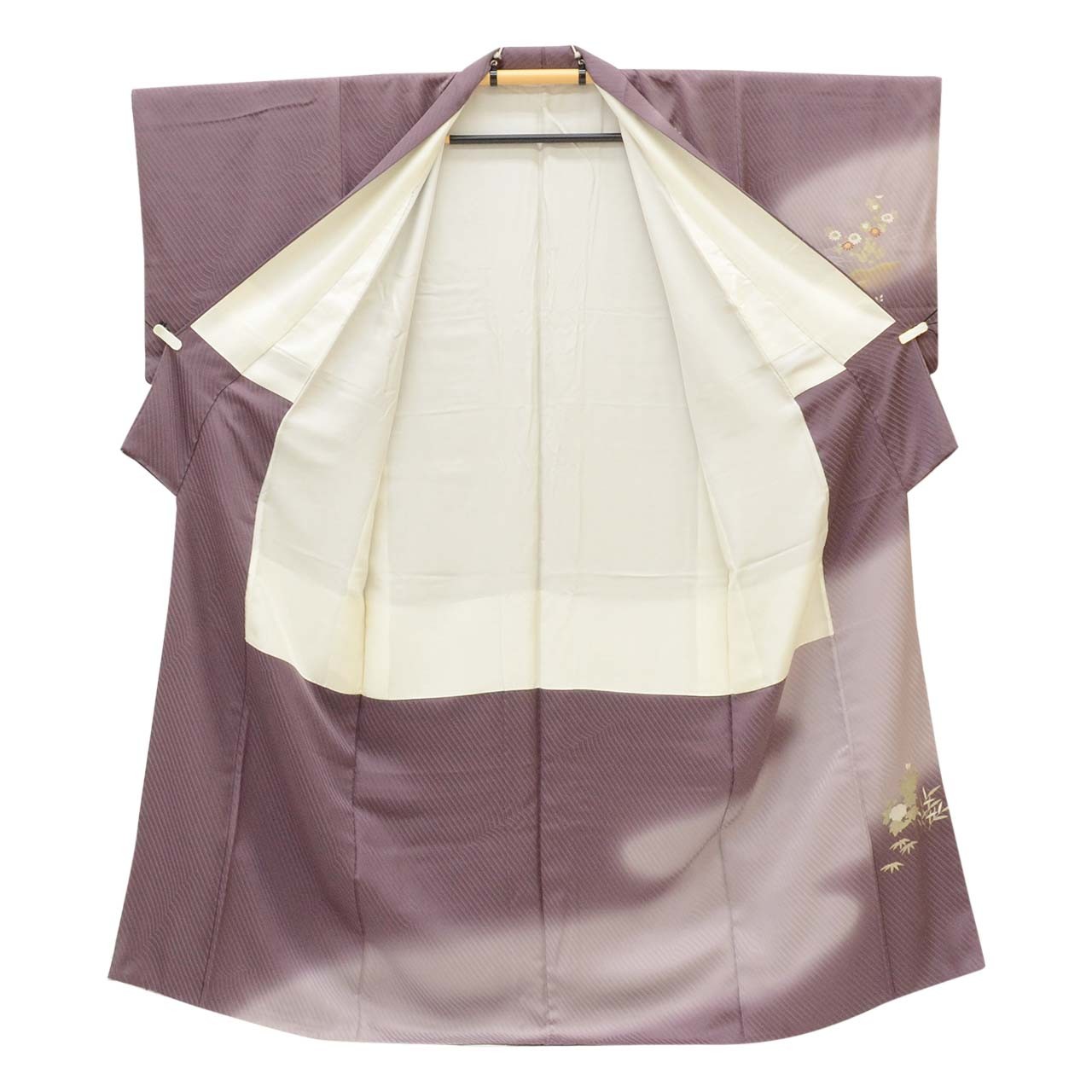 Vintage Japanese Kimono | Houmongi | Purple Silk Chirimen | uu1622b