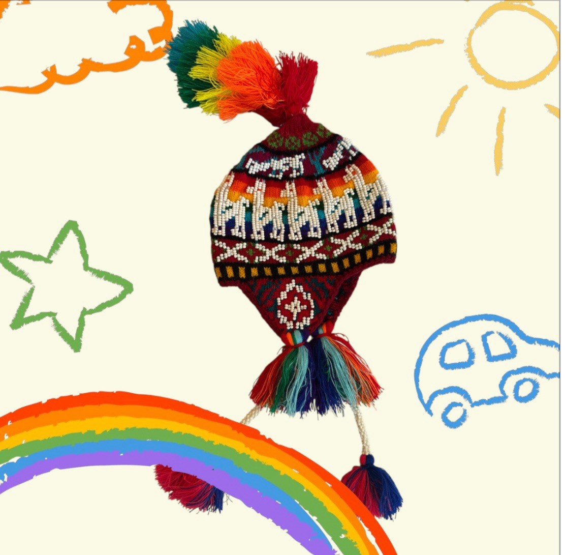 Kids Peruvian Beaded Chullo Beanie