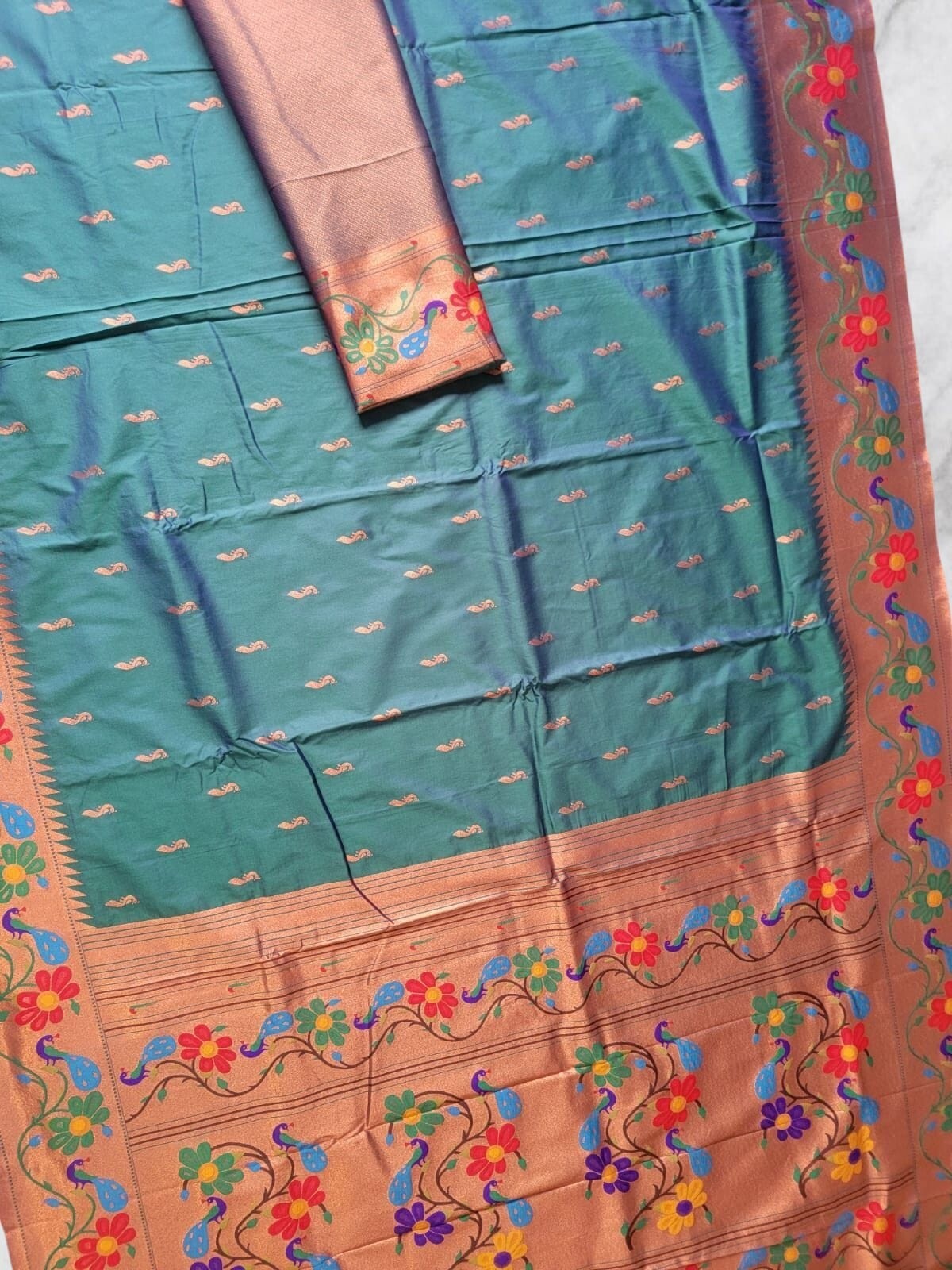 Soft Beautiful Paithani Silk Saree,Meenakari Weaving Saree,Traditional Saree