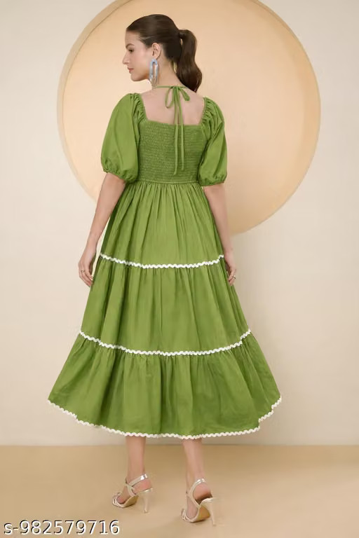 women square neck fit and flare unique classic fancy dresses