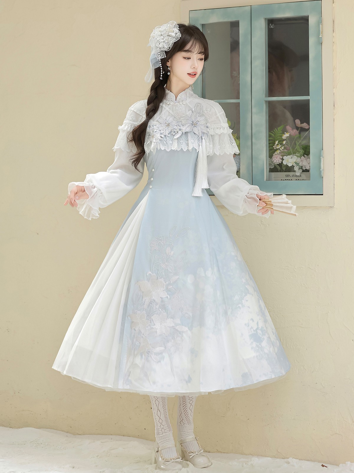 “Lily Dew” Modern Hanfu Ensemble – Elegant New Chinese Style Dress for Autumn