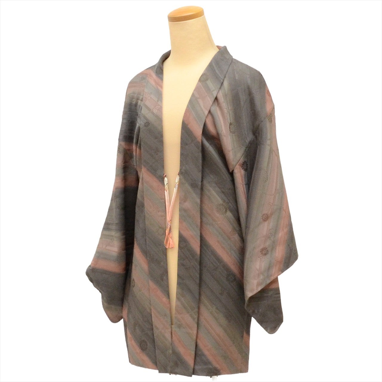 Vintage Japanese Kimono | Haori Jacket | Silk | Gray | tt1718b