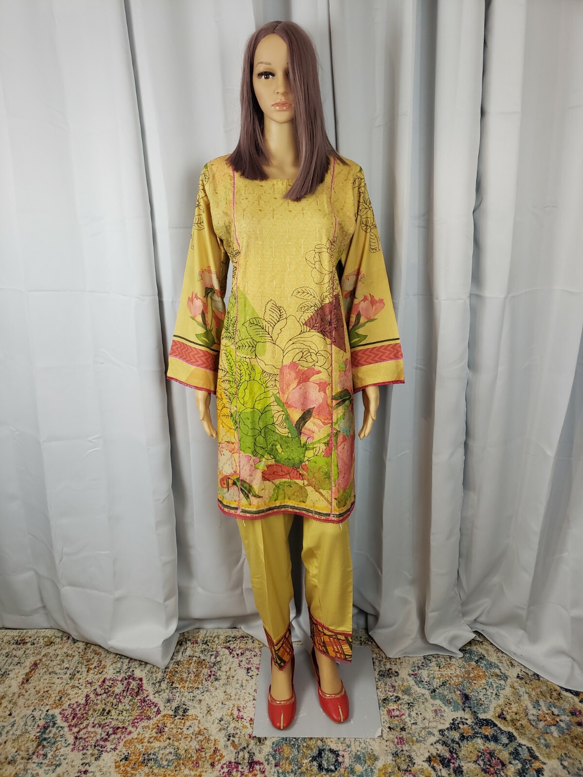 Pakistani indian designer shalwar kameez Suit M/40 Desi Rangreza Design Clothes