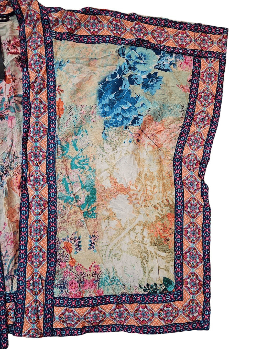 Tolani Raelyn Cropped Kimono Top Floral Multicolor Boho India XS NWOT