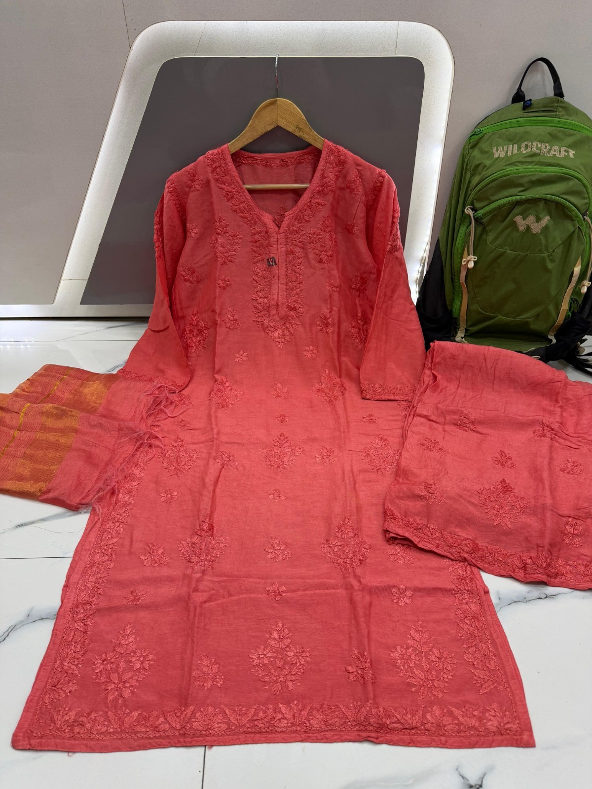 Elegant 3 Piece Plazo Set for Women | Linen Cotton Kurti wit – Handmade in India